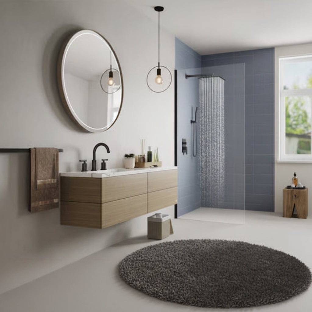 (New) FORIOUS 12-inch Brushed Nickel 12-in Waterfall Dual Head Shower Tower System