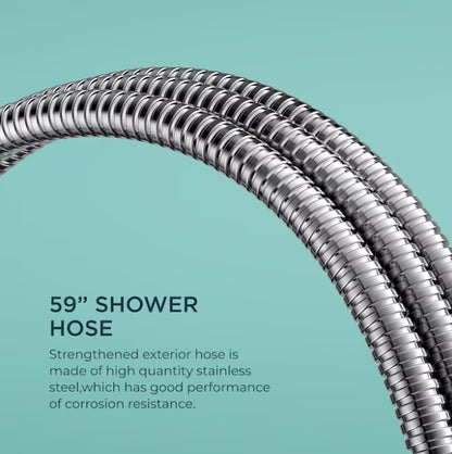 (New) FORIOUS 12-inch Brushed Nickel 12-in Waterfall Dual Head Shower Tower System
