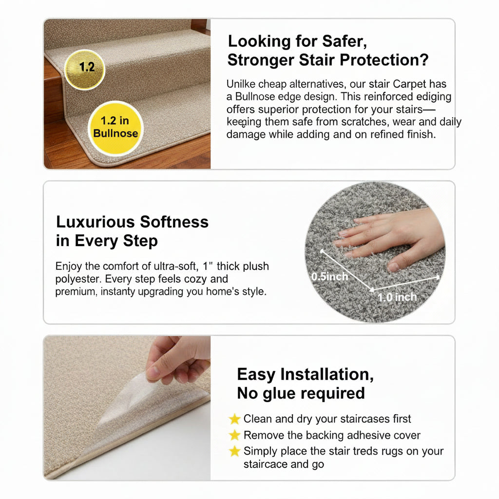 (New) Bullnose Carpet Stair Treads