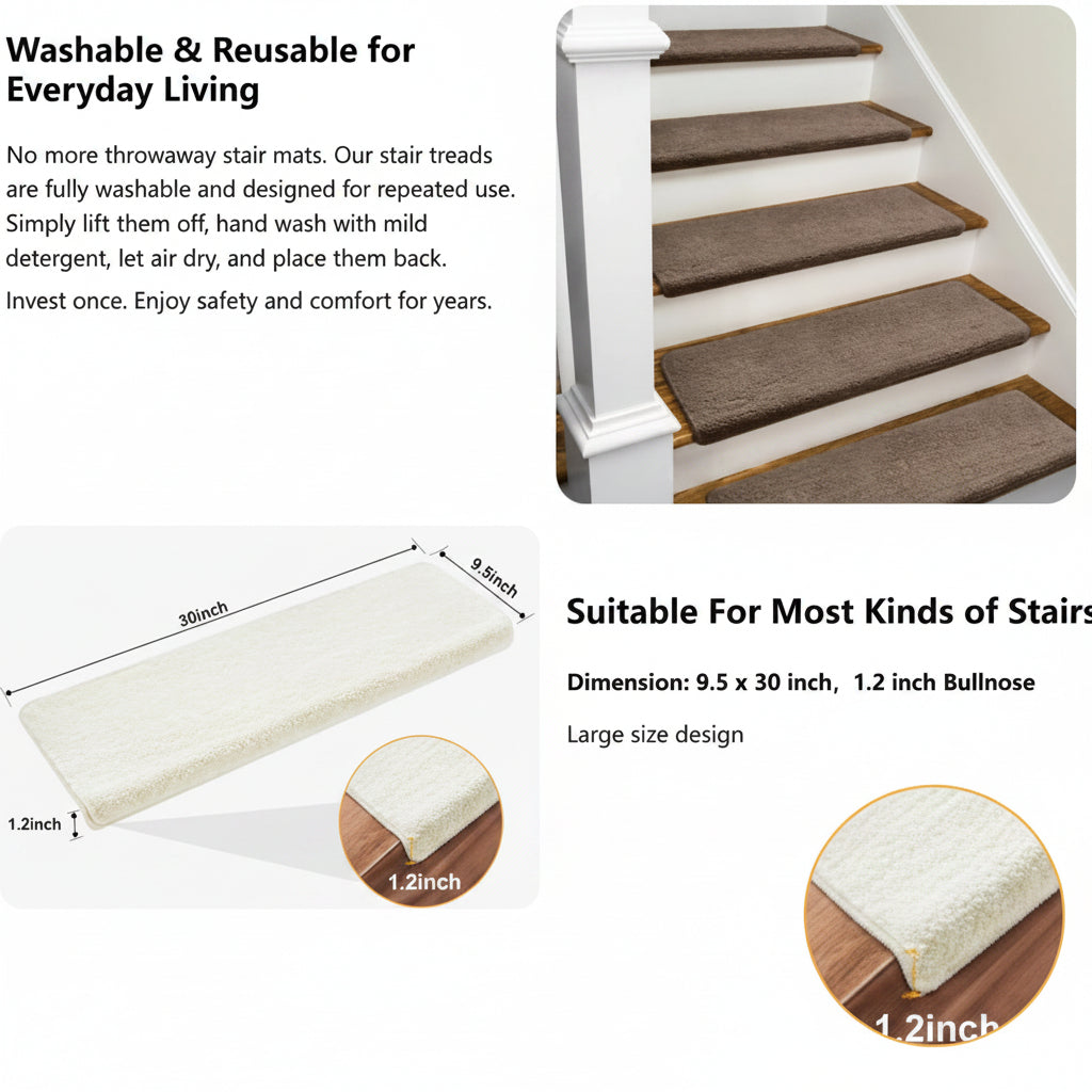 (New) Bullnose Carpet Stair Treads