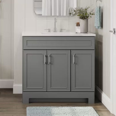 Dark Gray Single Sink Bathroom Vanity
