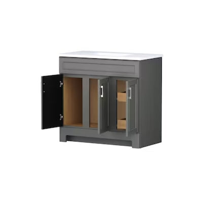 Dark Gray Single Sink Bathroom Vanity