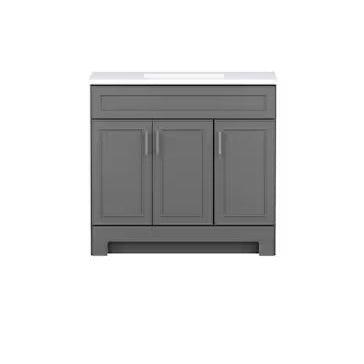 Dark Gray Single Sink Bathroom Vanity