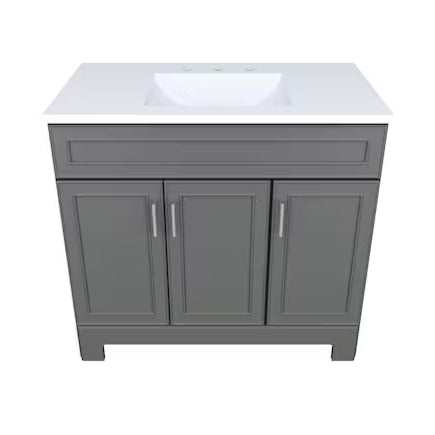 Dark Gray Single Sink Bathroom Vanity