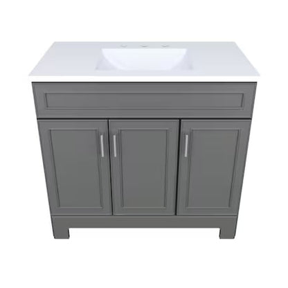 Dark Gray Single Sink Bathroom Vanity