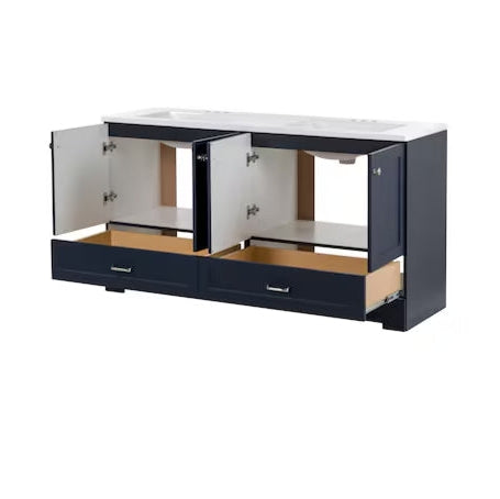 Deep Blue Double Sink Bathroom Vanity