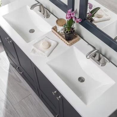 Deep Blue Double Sink Bathroom Vanity