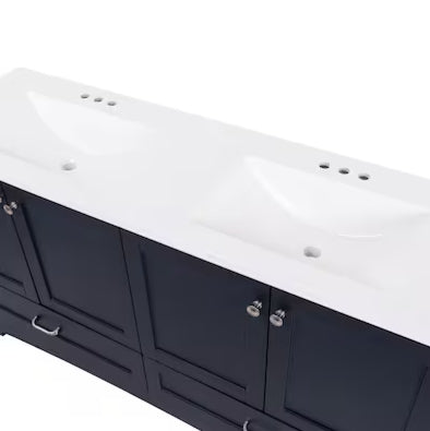 Deep Blue Double Sink Bathroom Vanity