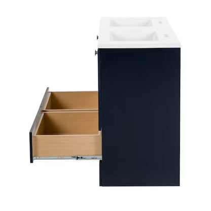 Deep Blue Double Sink Bathroom Vanity