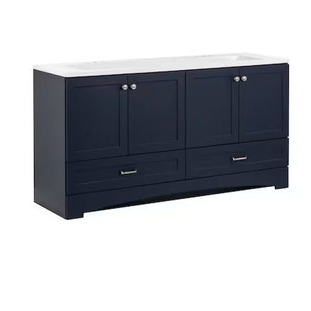 Deep Blue Double Sink Bathroom Vanity