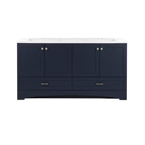 Deep Blue Double Sink Bathroom Vanity