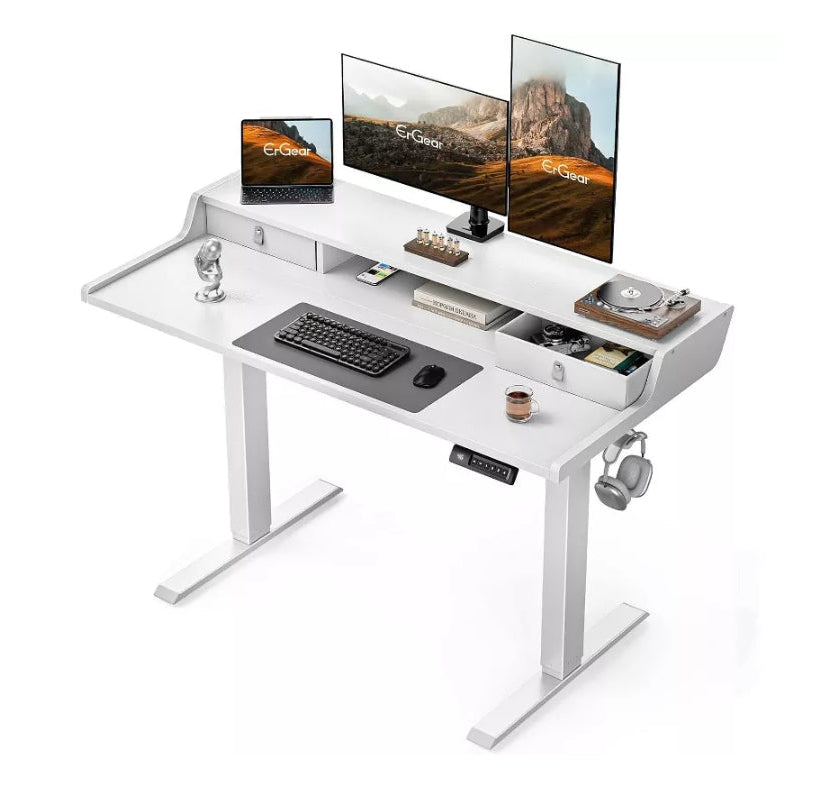 Electric Standing Desk with Drawers