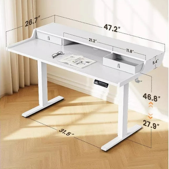 Electric Standing Desk with Drawers