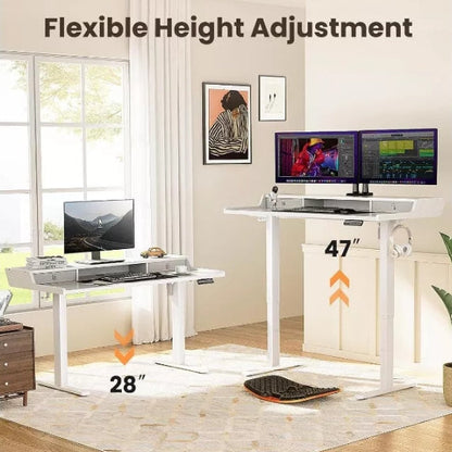 Electric Standing Desk with Drawers