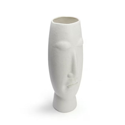 Matte Eggshell Ceramic Face Vase