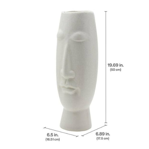 Matte Eggshell Ceramic Face Vase