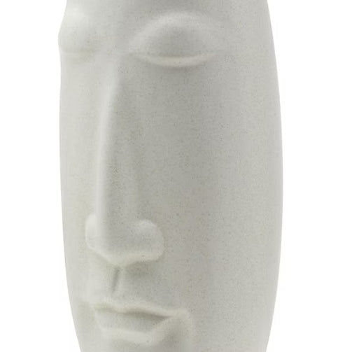 Matte Eggshell Ceramic Face Vase