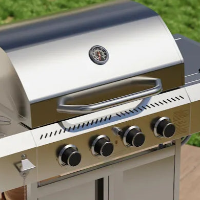 COWSAR Stainless steel Style 4B 4 -Burner Liquid Propane Gas Grill 1 -Side Burner