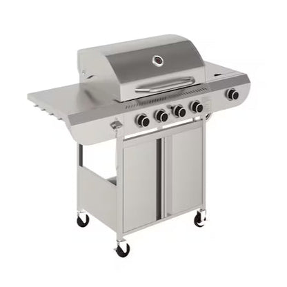 COWSAR Stainless steel Style 4B 4 -Burner Liquid Propane Gas Grill 1 -Side Burner