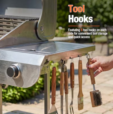COWSAR Stainless steel Style 4B 4 -Burner Liquid Propane Gas Grill 1 -Side Burner