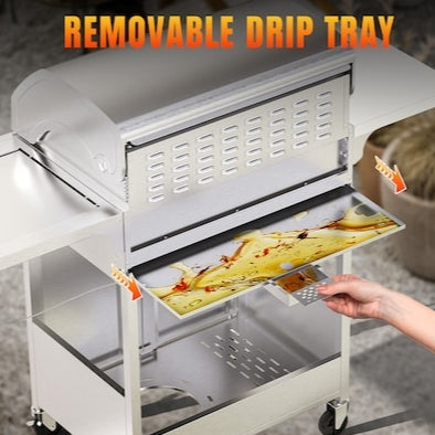 COWSAR Stainless steel Style 4B 4 -Burner Liquid Propane Gas Grill 1 -Side Burner