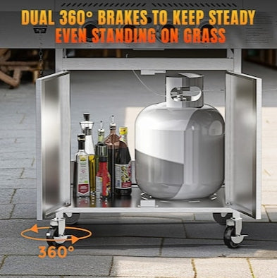 COWSAR Stainless steel Style 4B 4 -Burner Liquid Propane Gas Grill 1 -Side Burner