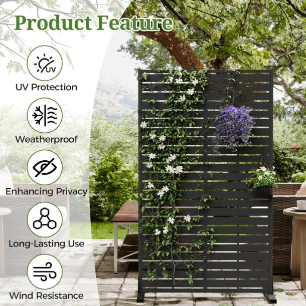 Outdoor Privacy Screens Freestanding 5 Panel HDPE Decorative Fence