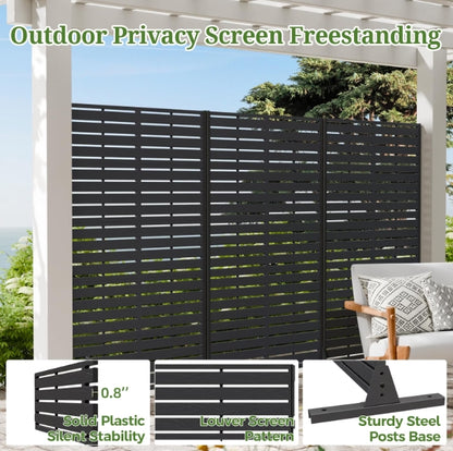 Outdoor Privacy Screens Freestanding 5 Panel HDPE Decorative Fence