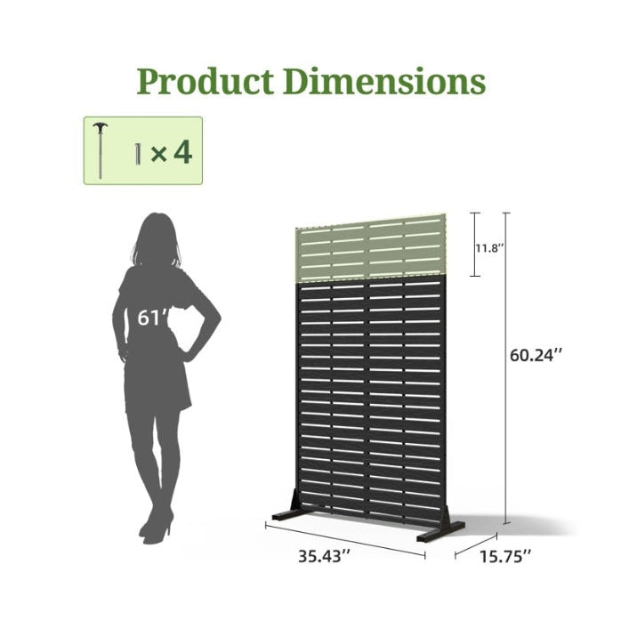Outdoor Privacy Screens Freestanding 5 Panel HDPE Decorative Fence