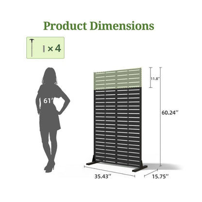 Outdoor Privacy Screens Freestanding 5 Panel HDPE Decorative Fence