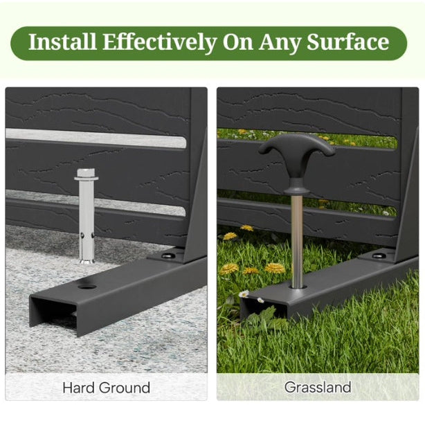 Outdoor Privacy Screens Freestanding 5 Panel HDPE Decorative Fence