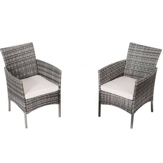 Gray Wicker Patio Chairs with Cushions