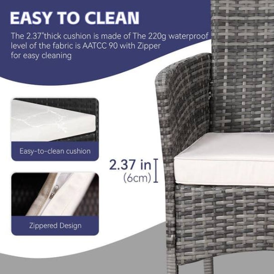 Gray Wicker Patio Chairs with Cushions