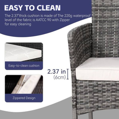 Gray Wicker Patio Chairs with Cushions
