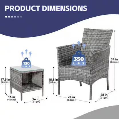Gray Wicker Patio Chairs with Cushions