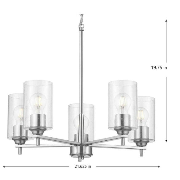 Progress Lighting Morehouse 5-Light Brushed Nickel Transitional Chandelier