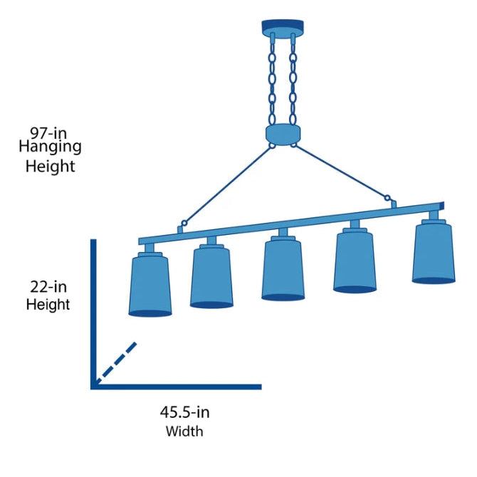 Tiana 5-Light Driftwood & Brushed Nickel Linear Chandelier