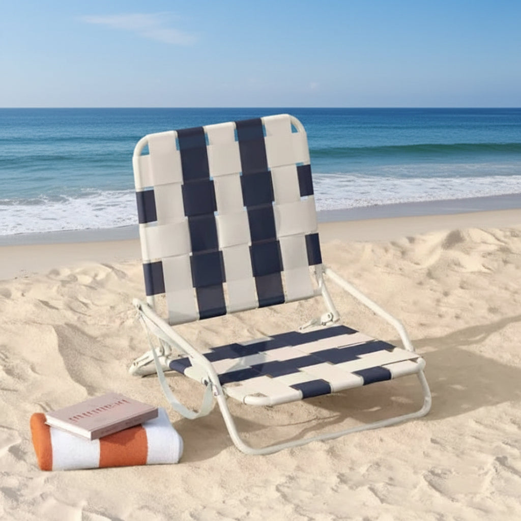 Webstrap Beach Sand Chair - Navy Blue