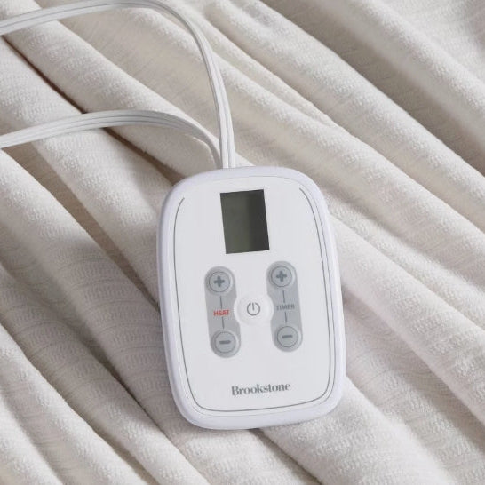 Brookstone Twin Heated Chenille Knit Blanket