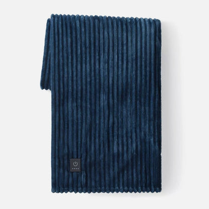 Brookstone Heated Solid Ribbed Plush Throw