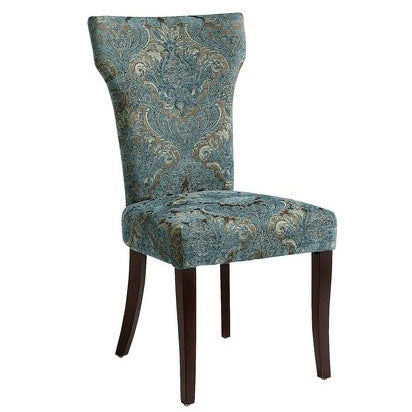 Teal Damask Carmilla Dining Chair