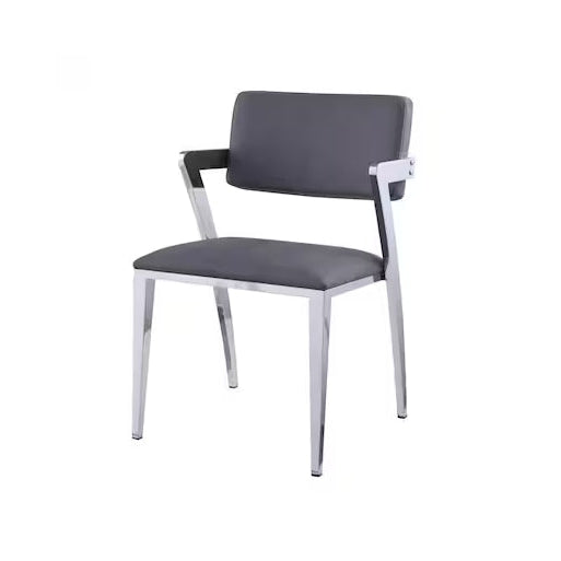 (New) Paula Contemporary/Modern Faux Leather Upholstered Dining Side Chair (Metal Frame)