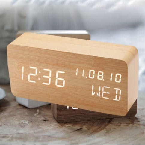 Wooden Digital Alarm Clock