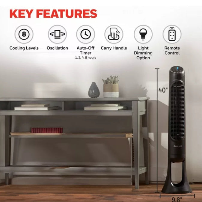 (New) Honeywell Quiet Set 8-Speed Oscillating Tower Fan