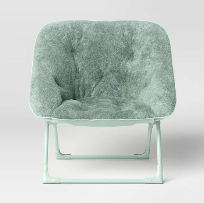 (New) Folding Dish Kids' Chair Dark Green - Pillowfort