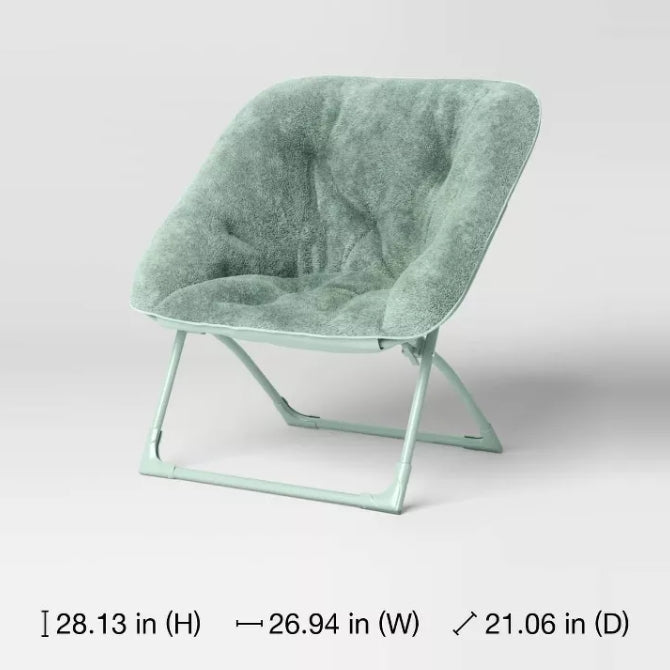 (New) Folding Dish Kids' Chair Dark Green - Pillowfort
