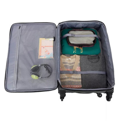 (New) Skyline Large Checked Spinner Wheels Suitcase