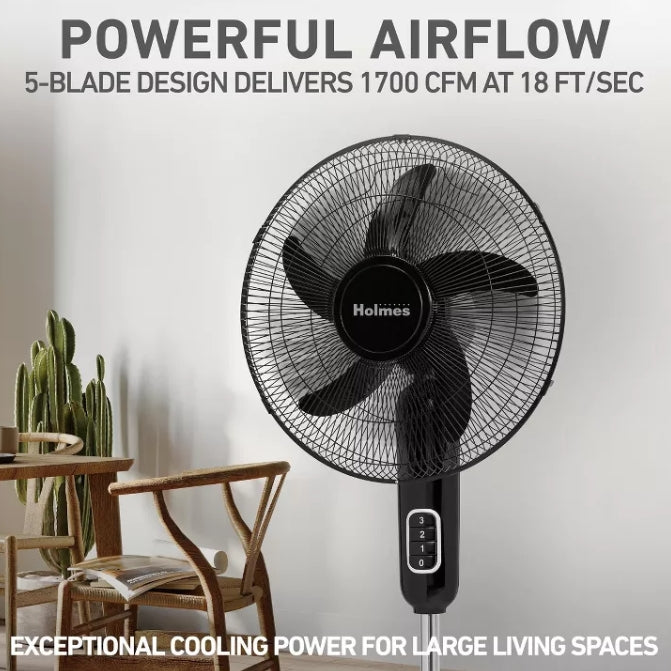 (New) Holmes 16" Blade Breeze Manual Stand Oscillating Fan