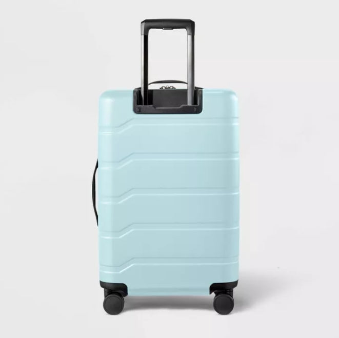 (New) Hardside Medium Checked Spinner Wheels Suitcase - Open Story