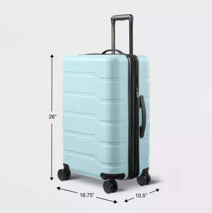 (New) Hardside Medium Checked Spinner Wheels Suitcase - Open Story